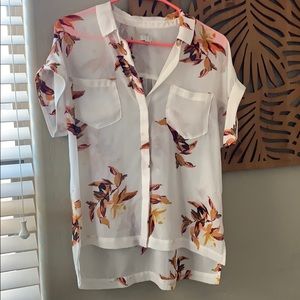 A New Day Short Sleeve Floral Blouse